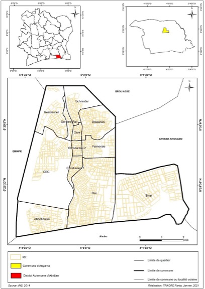 Carte 1 : Localisation de la ville d’Anyama
